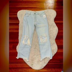 NWT Free people straightleg destroyed jeans
